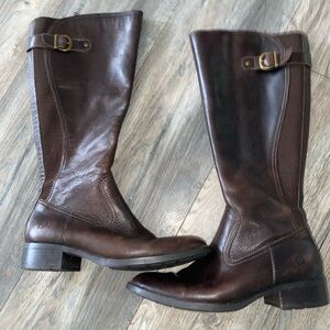 Born Saddler Leather Knee High Boots Dark Brown Women’s Size 9